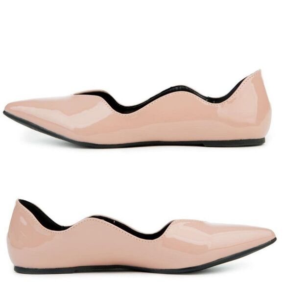 Funky Fun Pointy Toe Patent Flats Women's Shoes - Picture 1 of 6